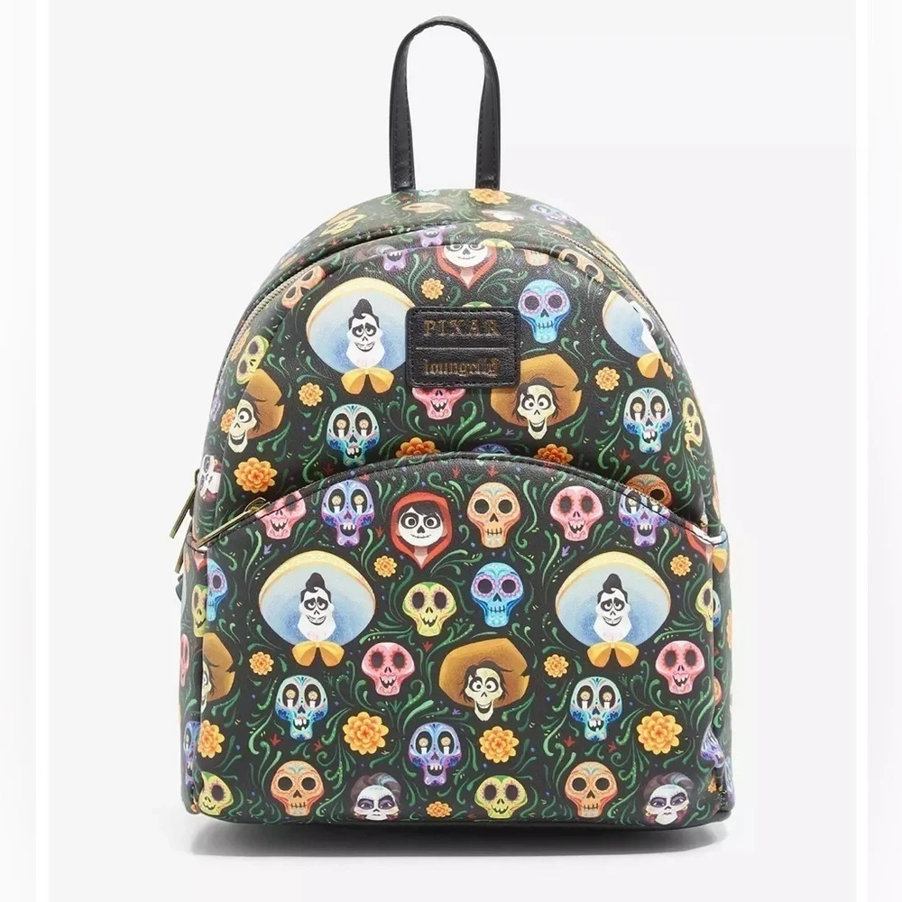 Loungefly Disney Pixar Coco Skulls Mini Backpack dia de los muertos halloween